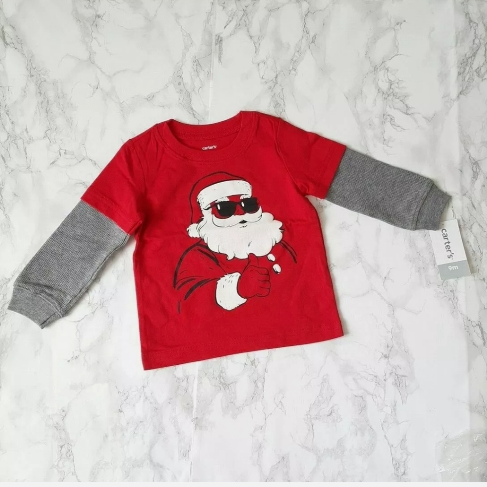 CARTER'S baby Boy's Santa Layered-Look Jersey 9m